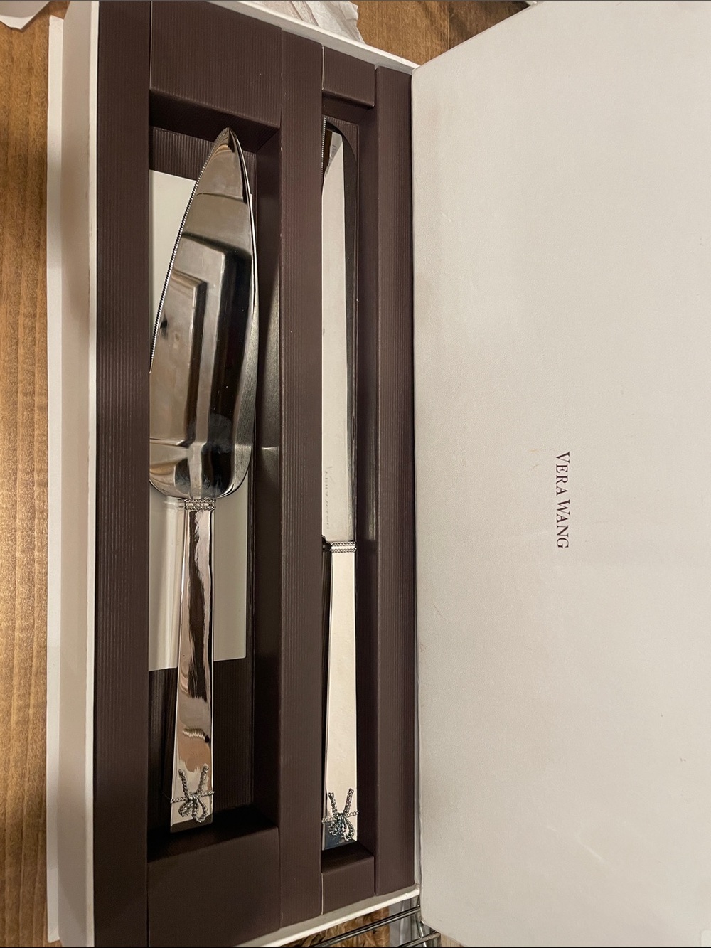 Vera Wang Polished Silver Cake Server and Knife wedding or special occasion Set